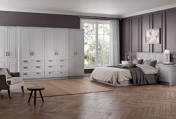 The Raised Panel Chatham Bedroom in Light Grey